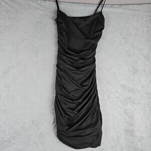 Lucy In The Sky LA Womens Sequin Back Ruffled‎ Mini Dress Black